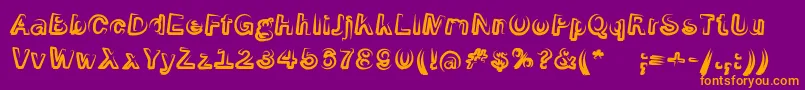 SmokeScreenoblItalic-fontti – oranssit fontit violetilla taustalla