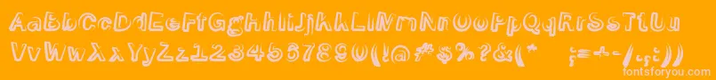 SmokeScreenoblItalic-Schriftart – Rosa Schriften auf orangefarbenem Hintergrund