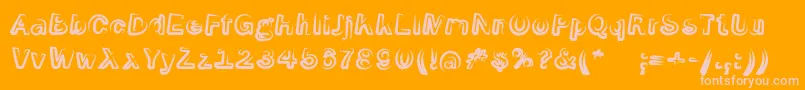 Fonte SmokeScreenoblItalic – fontes rosa em um fundo laranja