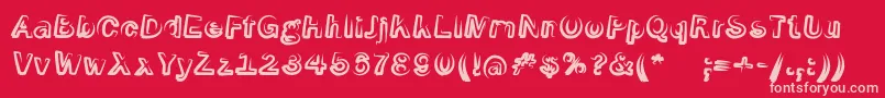 Fonte SmokeScreenoblItalic – fontes rosa em um fundo vermelho