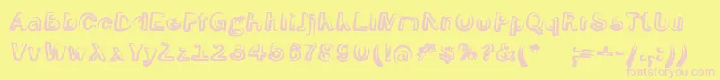 Шрифт SmokeScreenoblItalic – розовые шрифты на жёлтом фоне