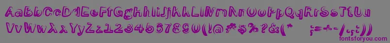 フォントSmokeScreenoblItalic – 紫色のフォント、灰色の背景