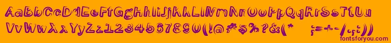 SmokeScreenoblItalic-fontti – violetit fontit oranssilla taustalla