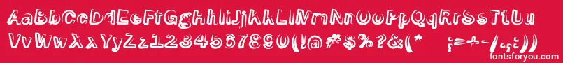 Czcionka SmokeScreenoblItalic – białe czcionki na czerwonym tle