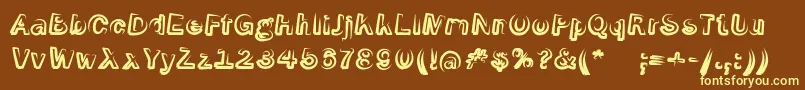SmokeScreenoblItalic-fontti – keltaiset fontit ruskealla taustalla