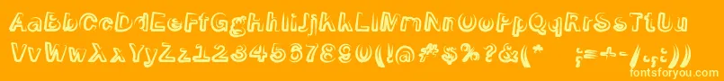 フォントSmokeScreenoblItalic – オレンジの背景に黄色の文字