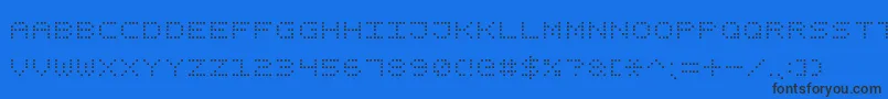 SquareDotDigital7 Font – Black Fonts on Blue Background