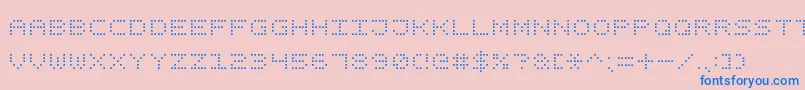 SquareDotDigital7 Font – Blue Fonts on Pink Background