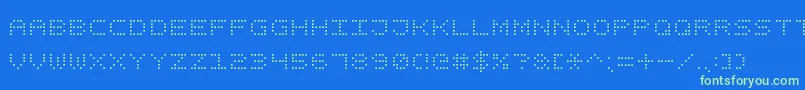 SquareDotDigital7 Font – Green Fonts on Blue Background