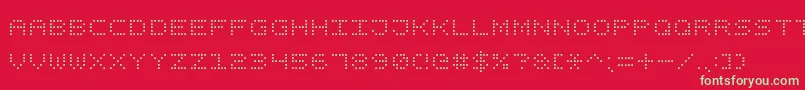 SquareDotDigital7 Font – Green Fonts on Red Background