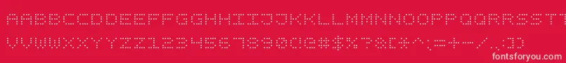 SquareDotDigital7 Font – Pink Fonts on Red Background