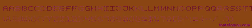 Czcionka SquareDotDigital7 – fioletowe czcionki na brązowym tle