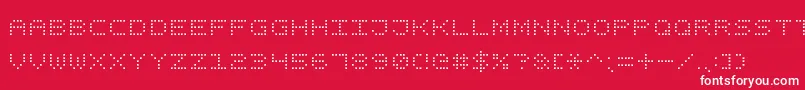 SquareDotDigital7 Font – White Fonts on Red Background