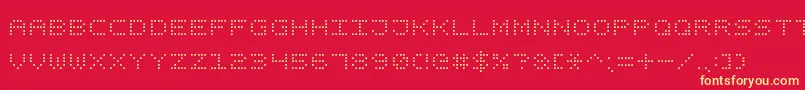 SquareDotDigital7 Font – Yellow Fonts on Red Background