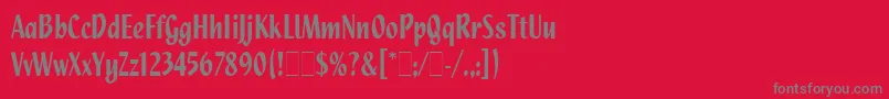 フォントQuixleyLetPlain.1.0 – 赤い背景に灰色の文字