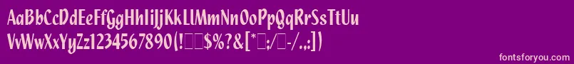 QuixleyLetPlain.1.0 Font – Pink Fonts on Purple Background