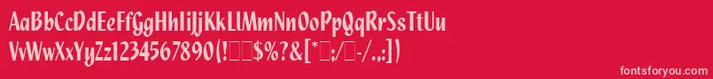 QuixleyLetPlain.1.0 Font – Pink Fonts on Red Background