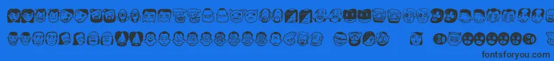 Fonte Thefreakyface2 – fontes pretas em um fundo azul