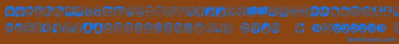 Thefreakyface2 Font – Blue Fonts on Brown Background