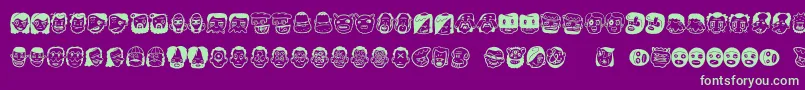 Thefreakyface2-Schriftart – Grüne Schriften auf violettem Hintergrund