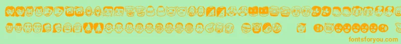 Thefreakyface2 Font – Orange Fonts on Green Background