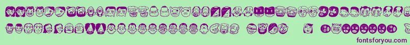 Thefreakyface2 Font – Purple Fonts on Green Background