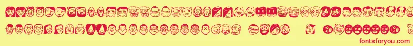 Thefreakyface2 Font – Red Fonts on Yellow Background