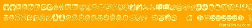 Thefreakyface2 Font – Yellow Fonts on Orange Background