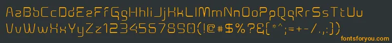 Fonte Aunchantedxspace – fontes laranjas em um fundo preto