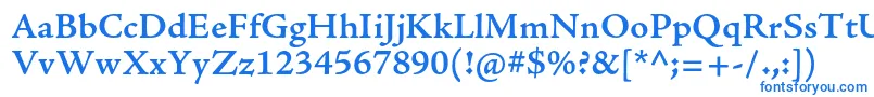 AjensonproSemiboldcapt Font – Blue Fonts on White Background