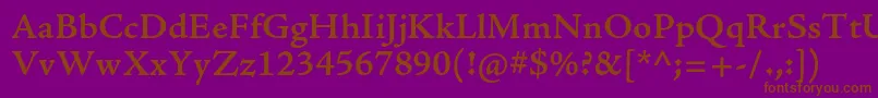 AjensonproSemiboldcapt Font – Brown Fonts on Purple Background