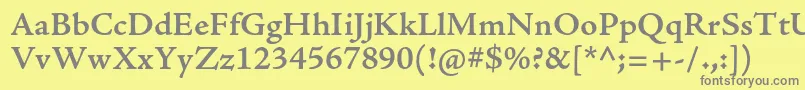 AjensonproSemiboldcapt Font – Gray Fonts on Yellow Background