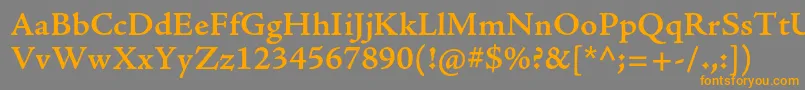 AjensonproSemiboldcapt Font – Orange Fonts on Gray Background