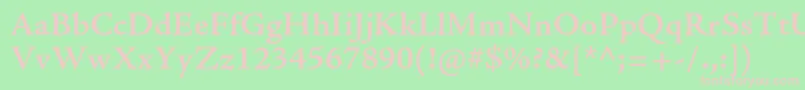 AjensonproSemiboldcapt Font – Pink Fonts on Green Background