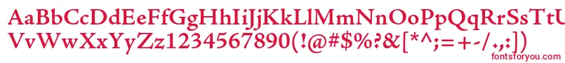 AjensonproSemiboldcapt Font – Red Fonts on White Background