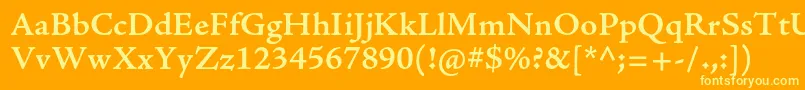 AjensonproSemiboldcapt Font – Yellow Fonts on Orange Background