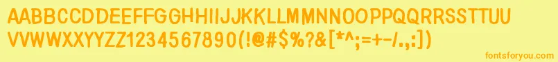 NirepnirunAtsum Font – Orange Fonts on Yellow Background