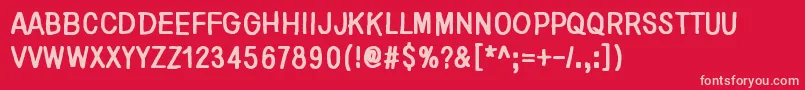 NirepnirunAtsum Font – Pink Fonts on Red Background