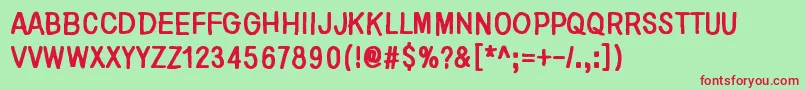 NirepnirunAtsum Font – Red Fonts on Green Background