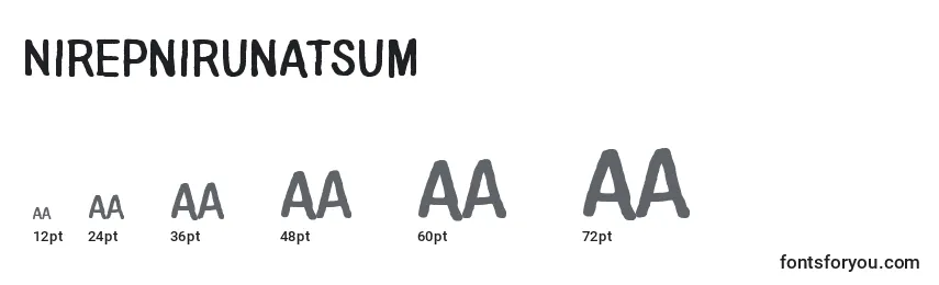 NirepnirunAtsum Font Sizes