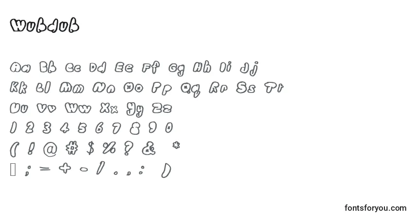 A fonte Wubdub – alfabeto, números, caracteres especiais