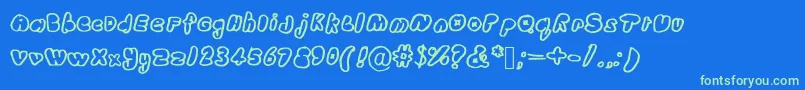 Wubdub Font – Green Fonts on Blue Background