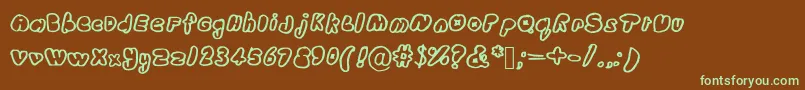 Wubdub Font – Green Fonts on Brown Background