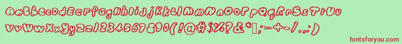 Wubdub Font – Red Fonts on Green Background