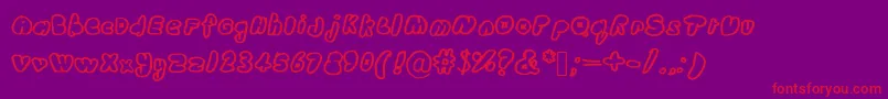 Wubdub-Schriftart – Rote Schriften auf violettem Hintergrund