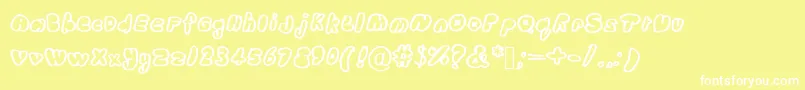 Wubdub Font – White Fonts on Yellow Background