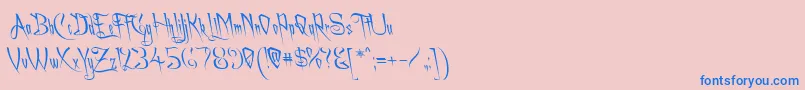 Achaflft Font – Blue Fonts on Pink Background