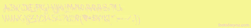 Achaflft Font – Pink Fonts on Yellow Background