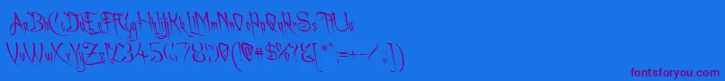 Achaflft Font – Purple Fonts on Blue Background