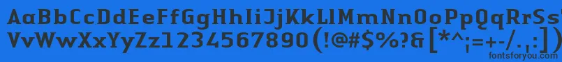 LinotypeAuthenticSmallSerifMedium Font – Black Fonts on Blue Background